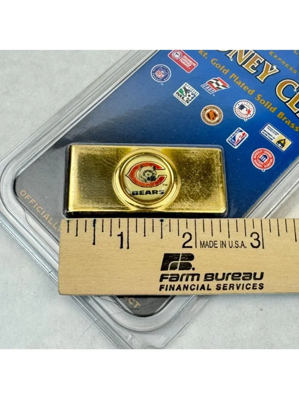Chicago Bears Money Clip 24Kt Gold Plated Solid Brass NFL by Tag Express NEW